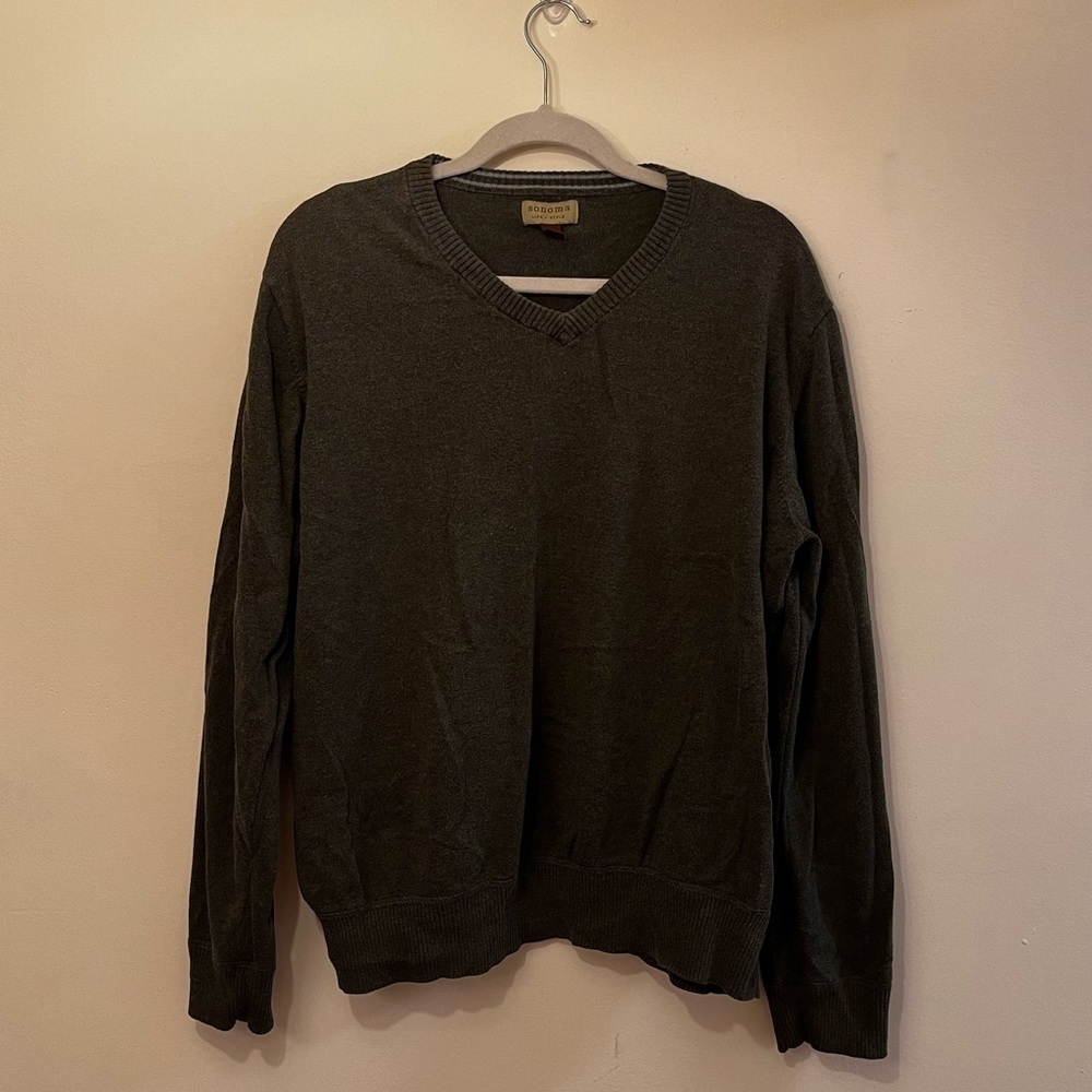 Sonoma Forest Green V Neck Sweater